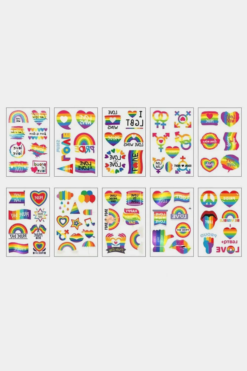 Pride Tattoos Rainbow LGBT Gay Stickers