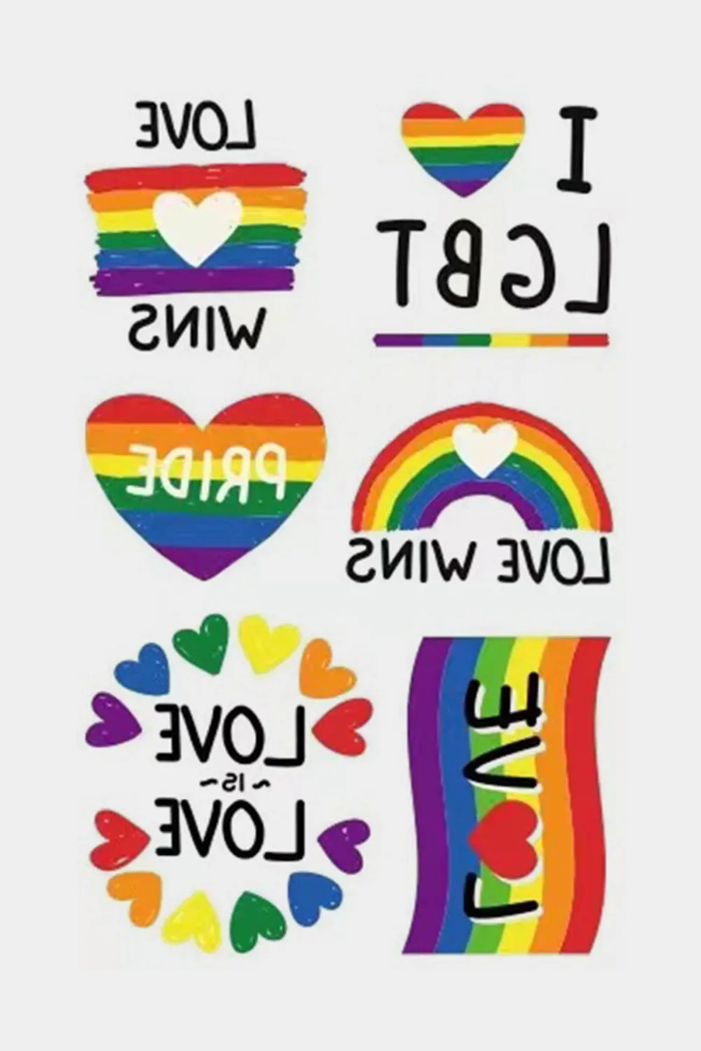 Pride Tattoos Rainbow LGBT Gay Stickers