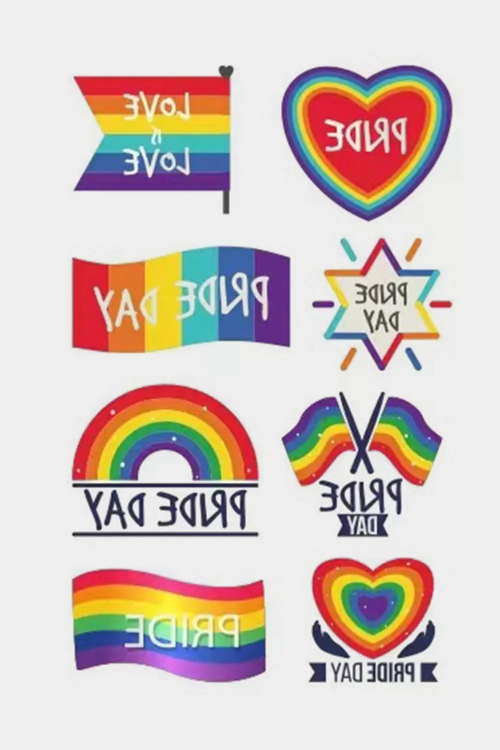 Pride Tattoos Rainbow LGBT Gay Stickers