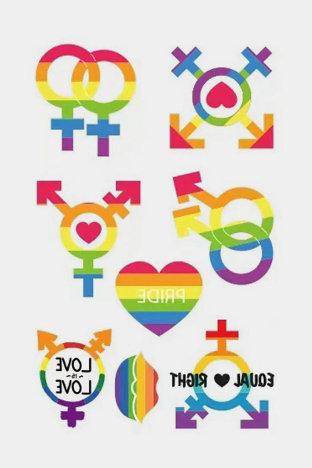 Pride Tattoos Rainbow LGBT Gay Stickers