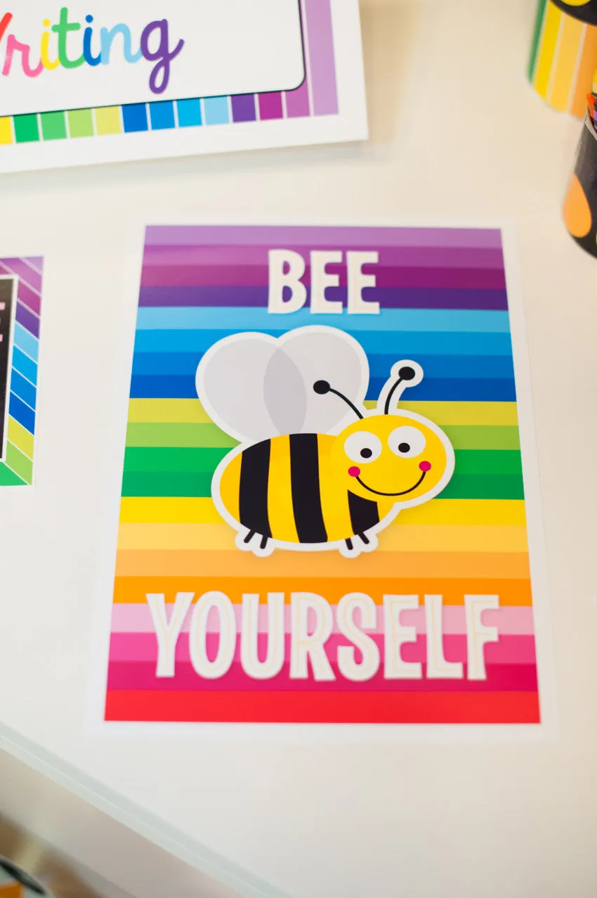 "Happy Rainbow" Classroom Decor Bundle | UPRINT | Printable Classroom Decor | Teacher Classroom Decor | Schoolgirl Style