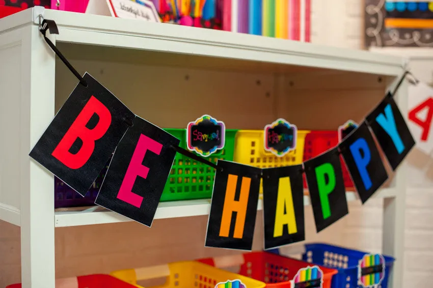 "Happy Rainbow" Classroom Decor Bundle | UPRINT | Printable Classroom Decor | Teacher Classroom Decor | Schoolgirl Style