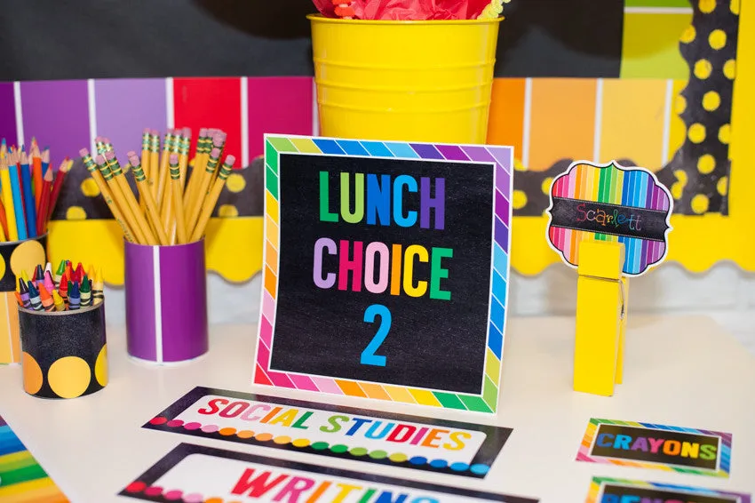 "Happy Rainbow" Classroom Decor Bundle | UPRINT | Printable Classroom Decor | Teacher Classroom Decor | Schoolgirl Style
