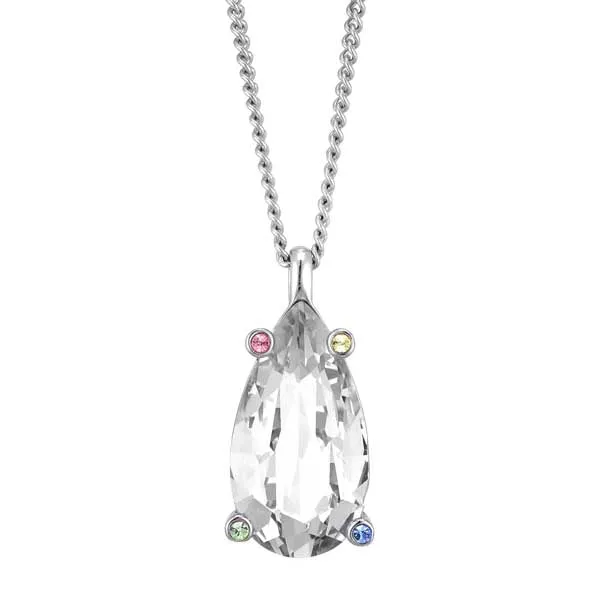 ROCTAR SHINY SILVER CRYSTAL NECKLACE