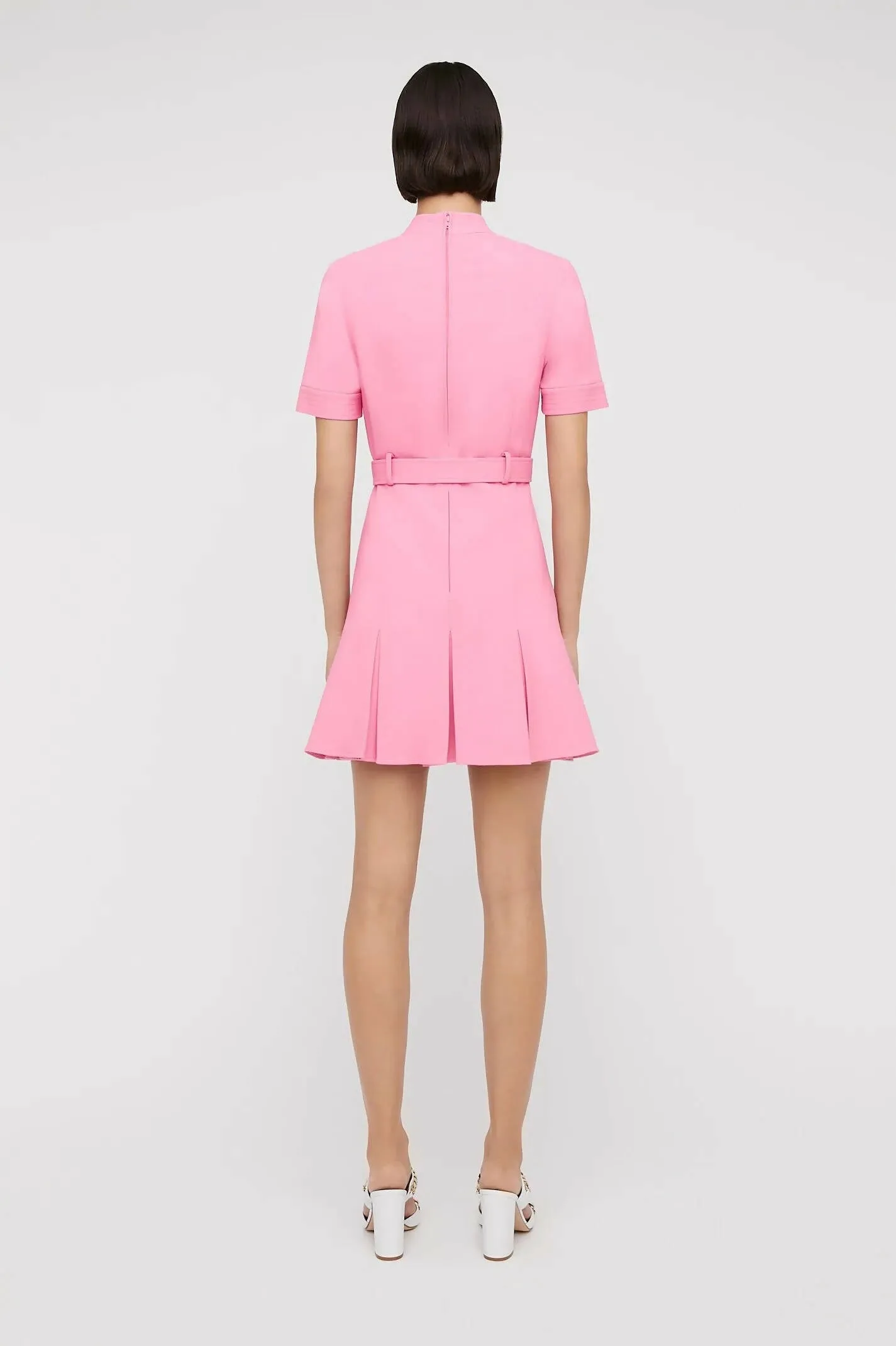 Scanlan Theodore Tailored Pleat Dress Pink Dress