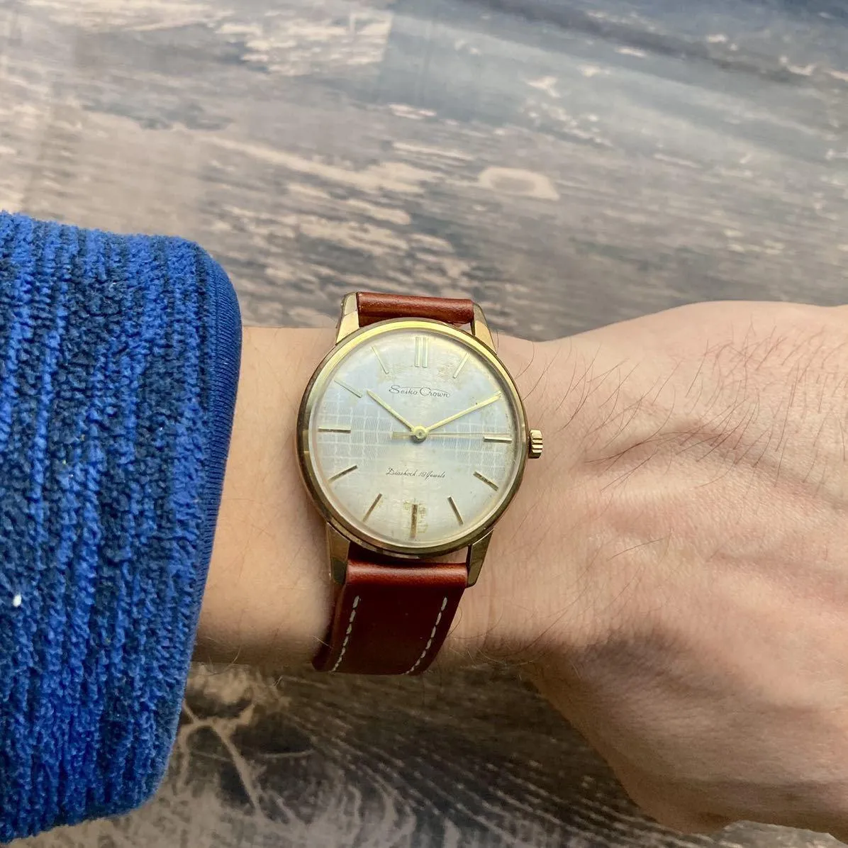 Seiko Wristwatch Crown Antique 1961 Manual 34mm Men's