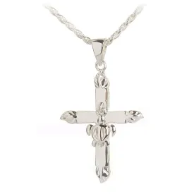 Sterling Silver 4 Leaves with Honu (Hawaiian Turtle) Shiny Cross Pendant (Chain Sold Separately)