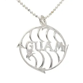 Sterling Silver GUAM Circle Pendant (Chain Sold Separately)