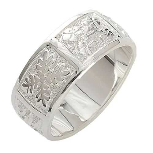 Sterling Silver Hawaiian Quilt Ring 8mm