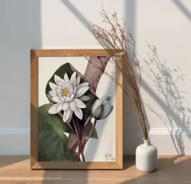 White Floral Plant Kitchen Wall Art