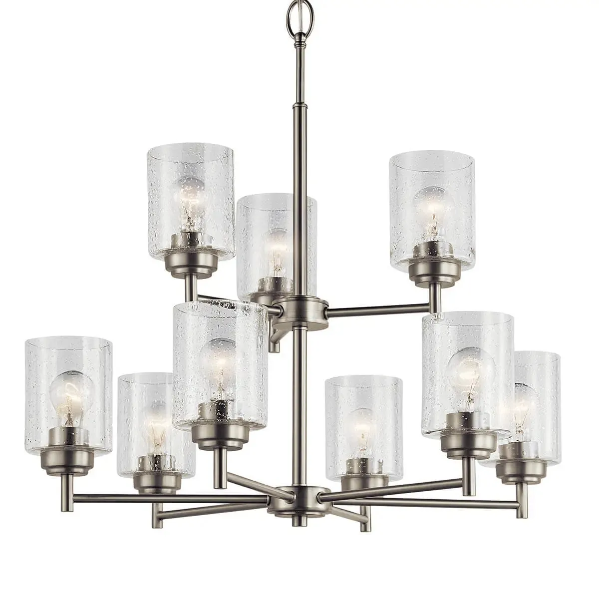 Winslow 27" 9-Light Chandelier, Brushed Nickel Finish